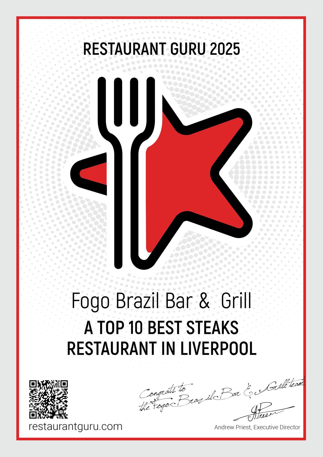 Restaurant Guru 2025 Award